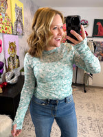 BLAKELEY Dress It Up Mesh Tops in Sage Floral {S/M-2X} - KaraMarie