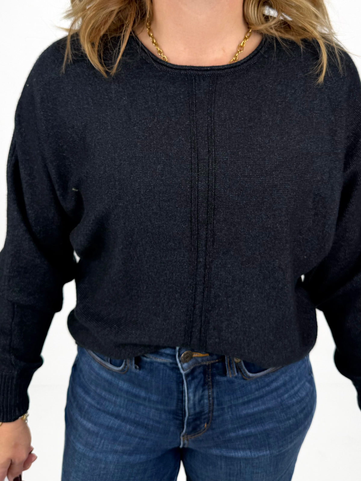 The Seamline Sweater - Black {S-3X}