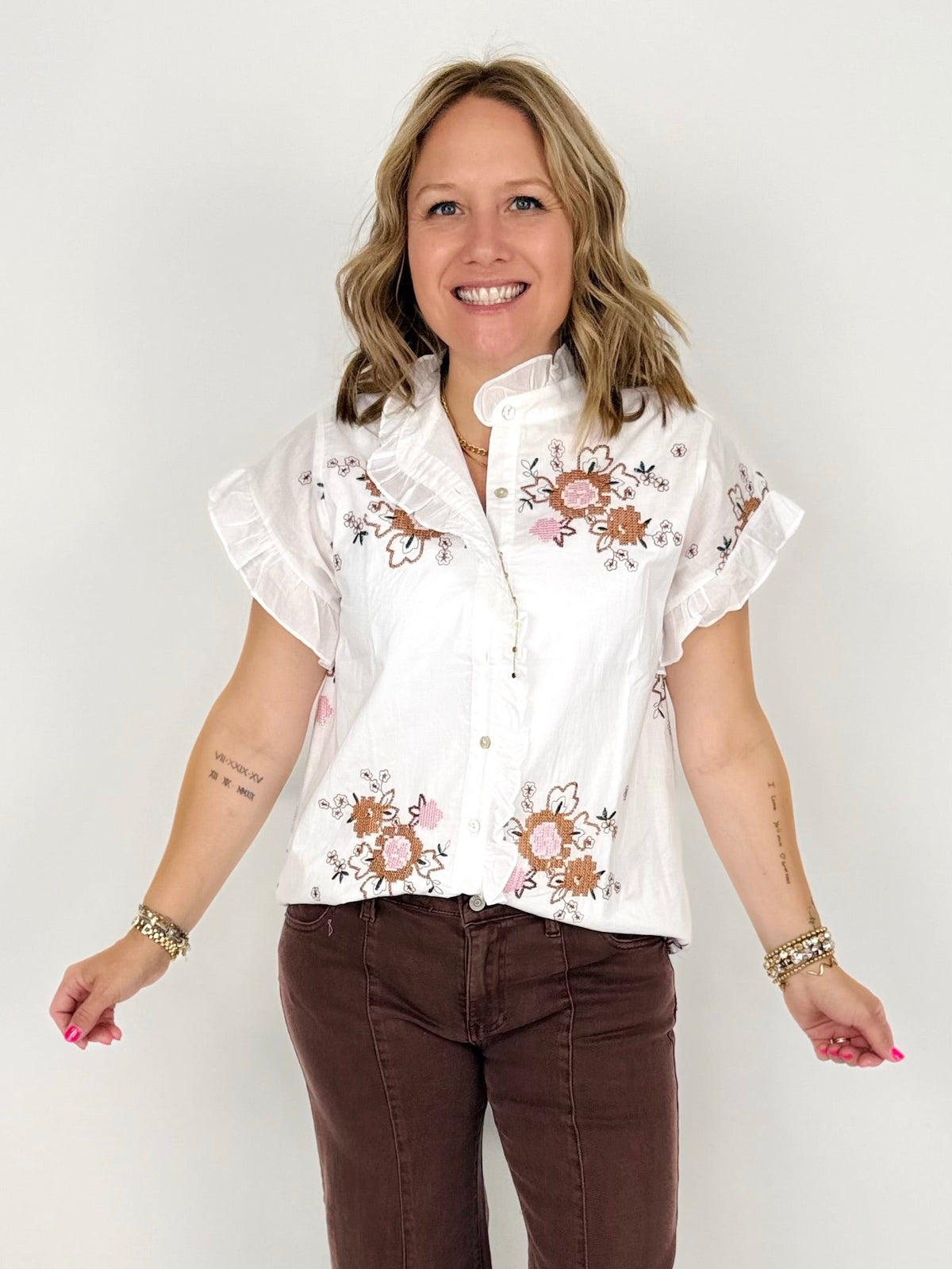 Bloom Stitch Blouse {S-L} - KaraMarie