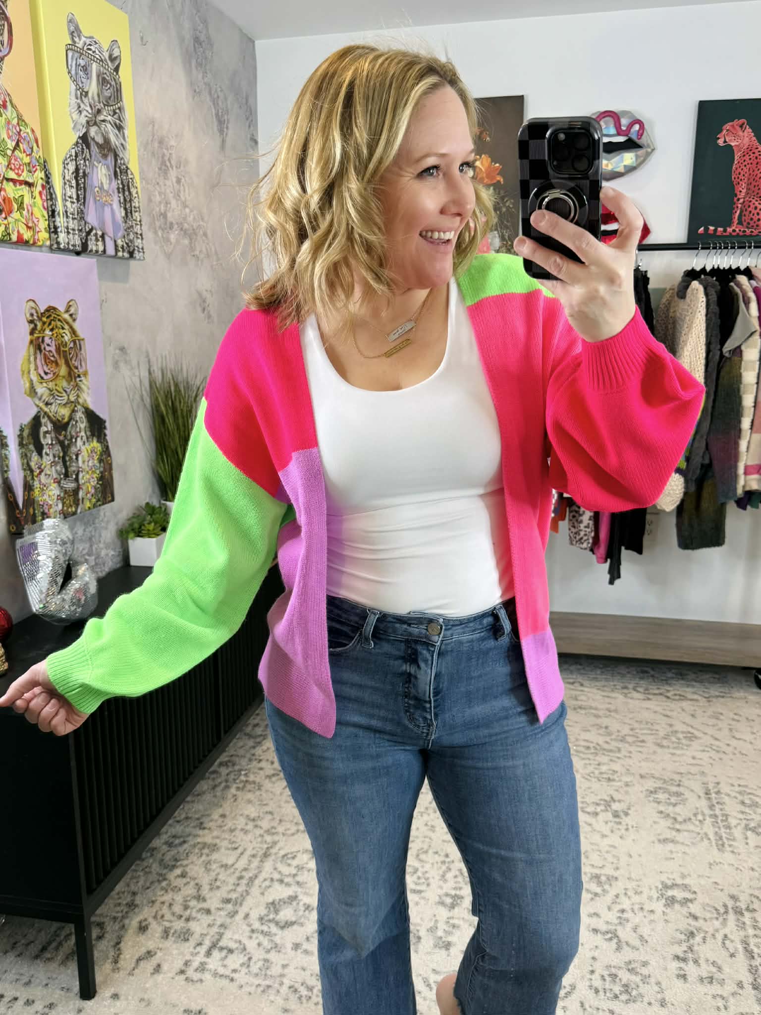 Happy Vibes Color Block Cardigan {S-XL} - KaraMarie