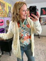 MM Open Knit Cardigan - Ivory {S-3X} - KaraMarie
