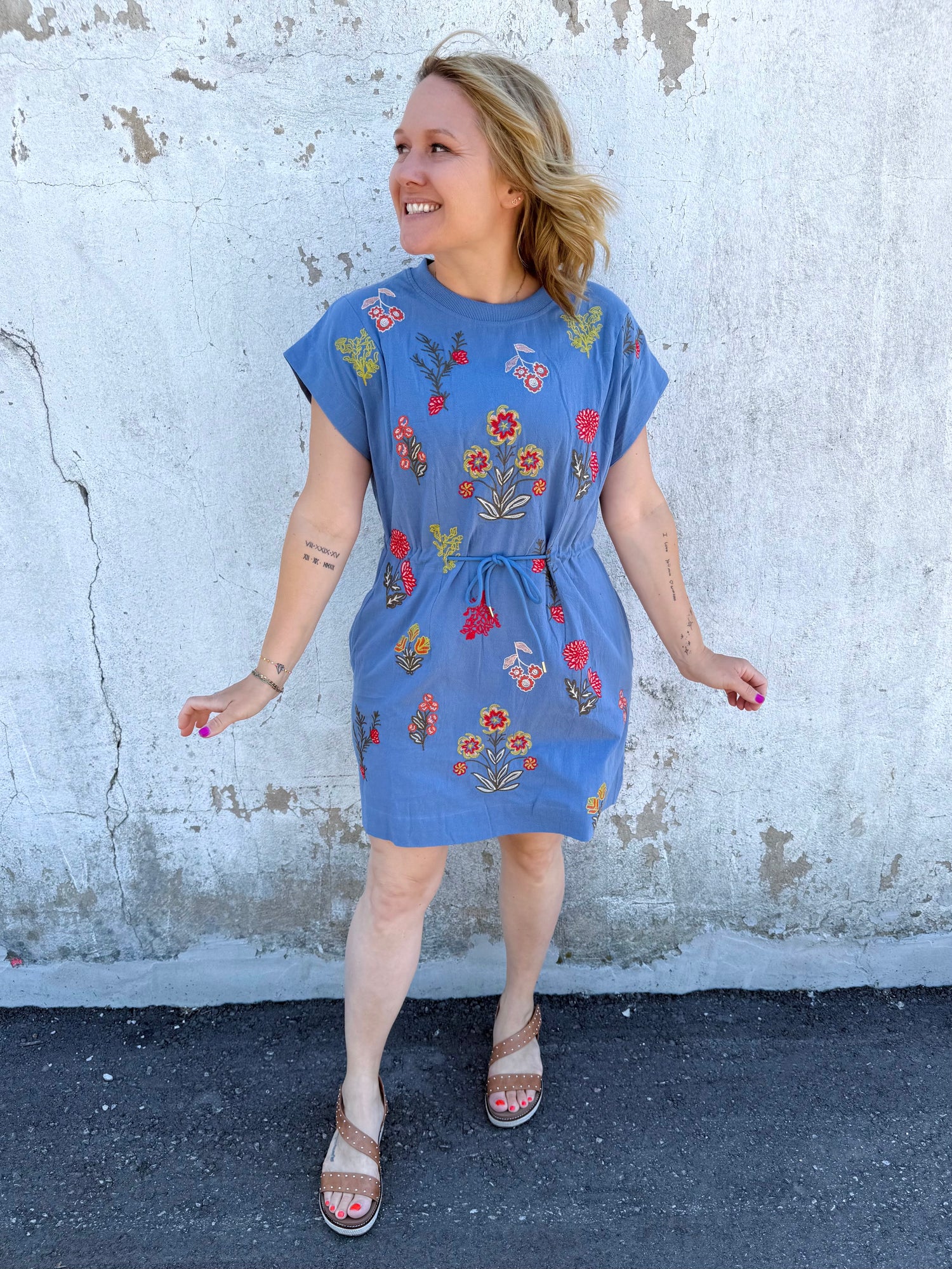 Embroidered Garden Mini Dress {S-2X}