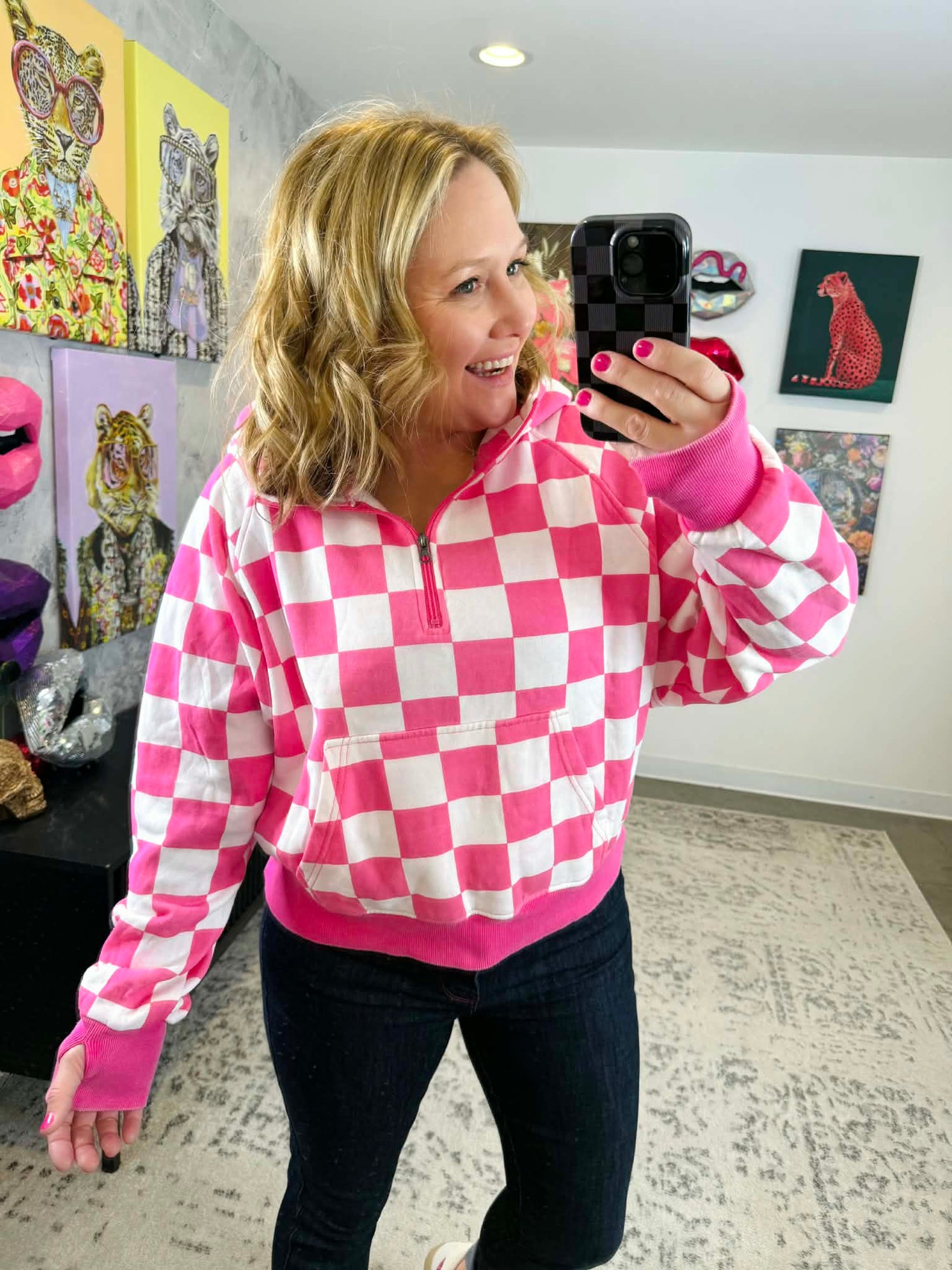 Blakeley Checkmate Easy Does It Pullover - Pink {XS-3X}