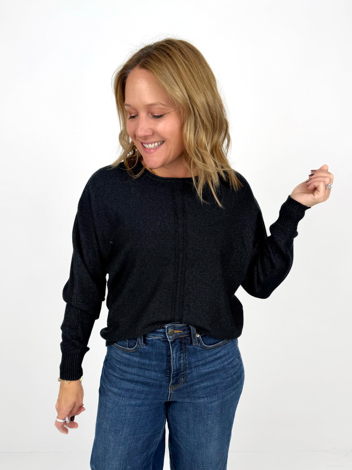 The Seamline Sweater - Black {S-3X}