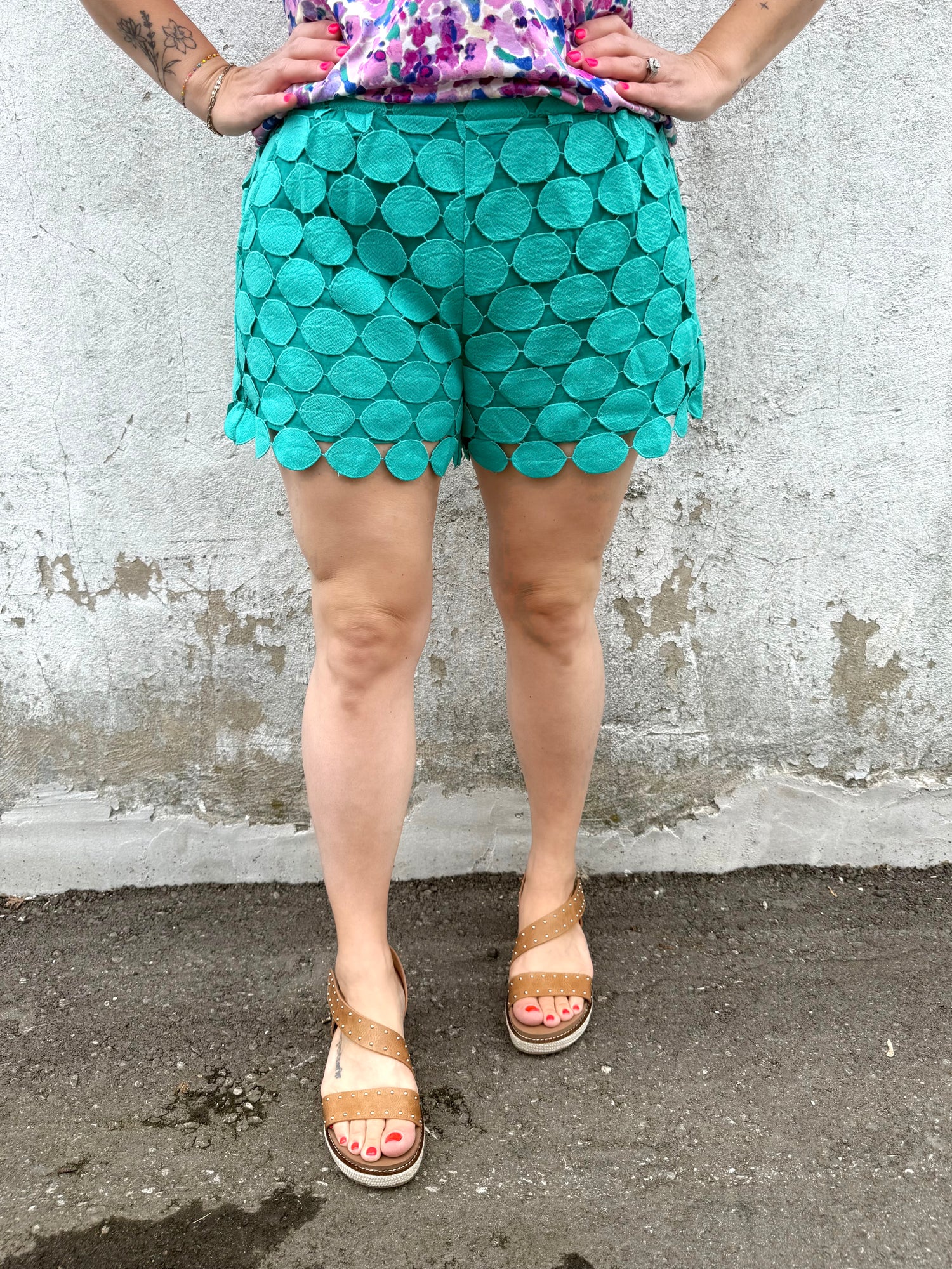Sweet Spot Shorts in Jade {S-2X} - KaraMarie