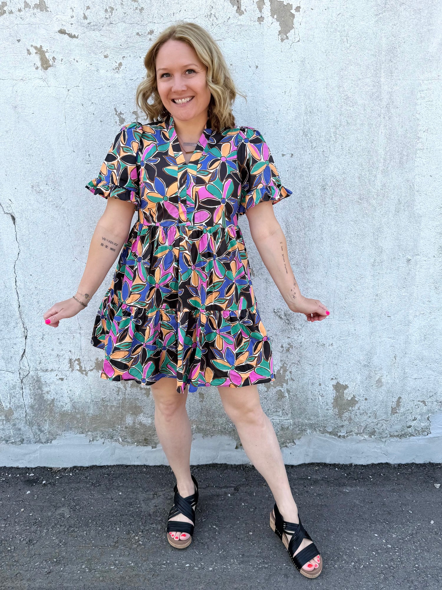 Big Bloom Fiesta Dress {S-L}