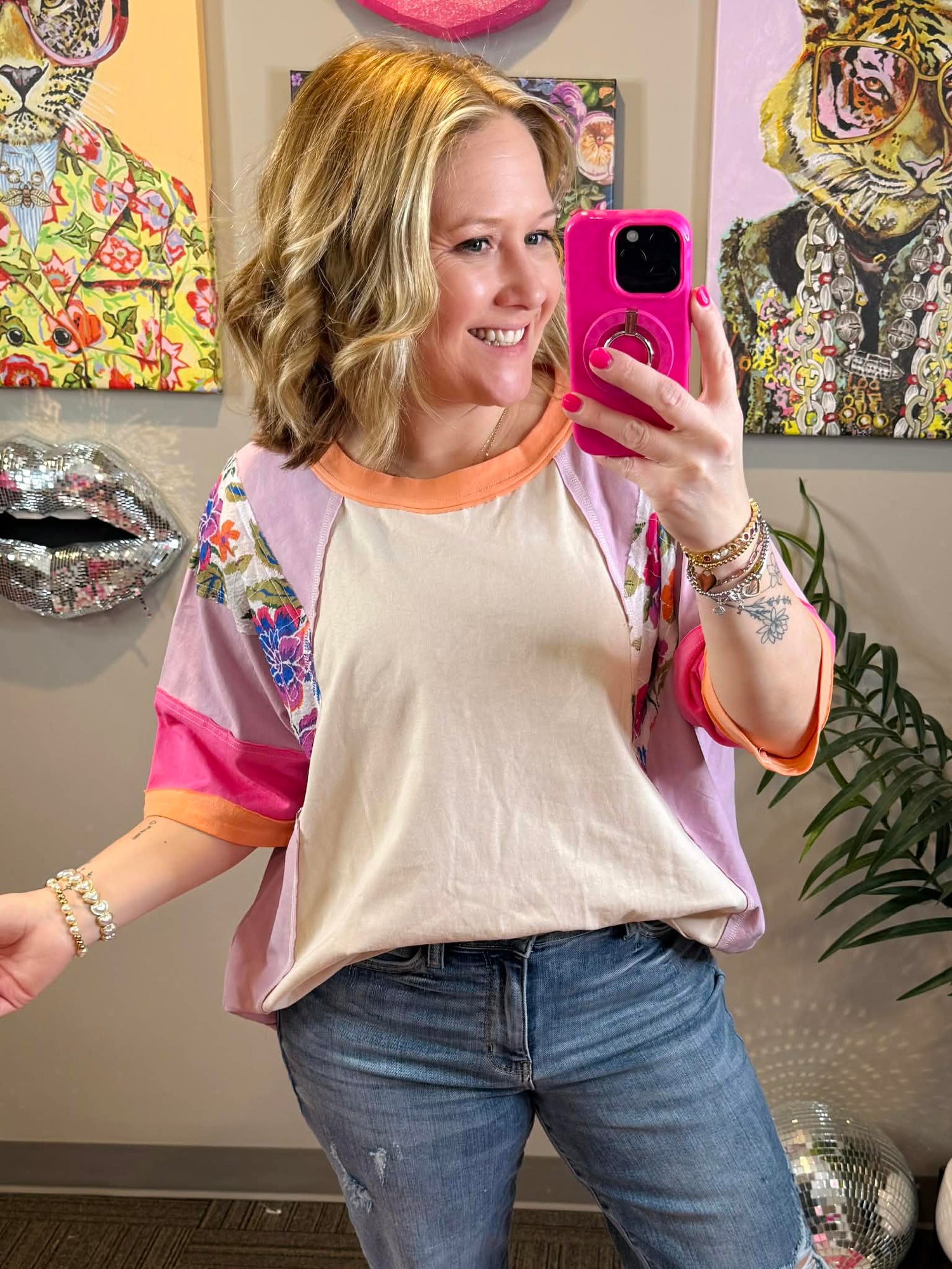 Floral Fusion Top in Lilac {S-L}