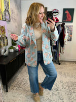 Floral Fade Denim Blazer {S-3X} - KaraMarie