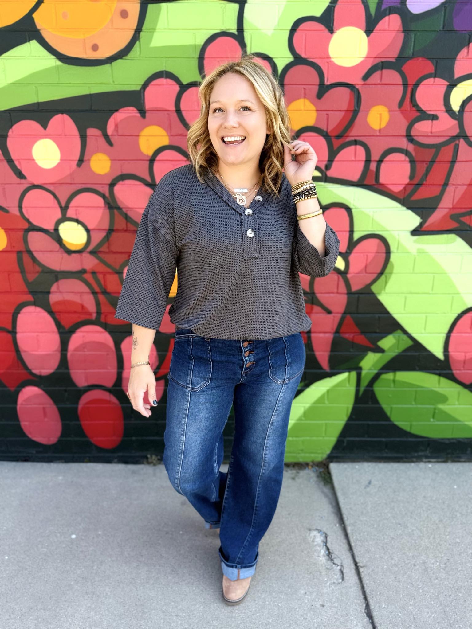 Essential Waffle V-Neck Top - Multiple Colors! {S-3X} - KaraMarie