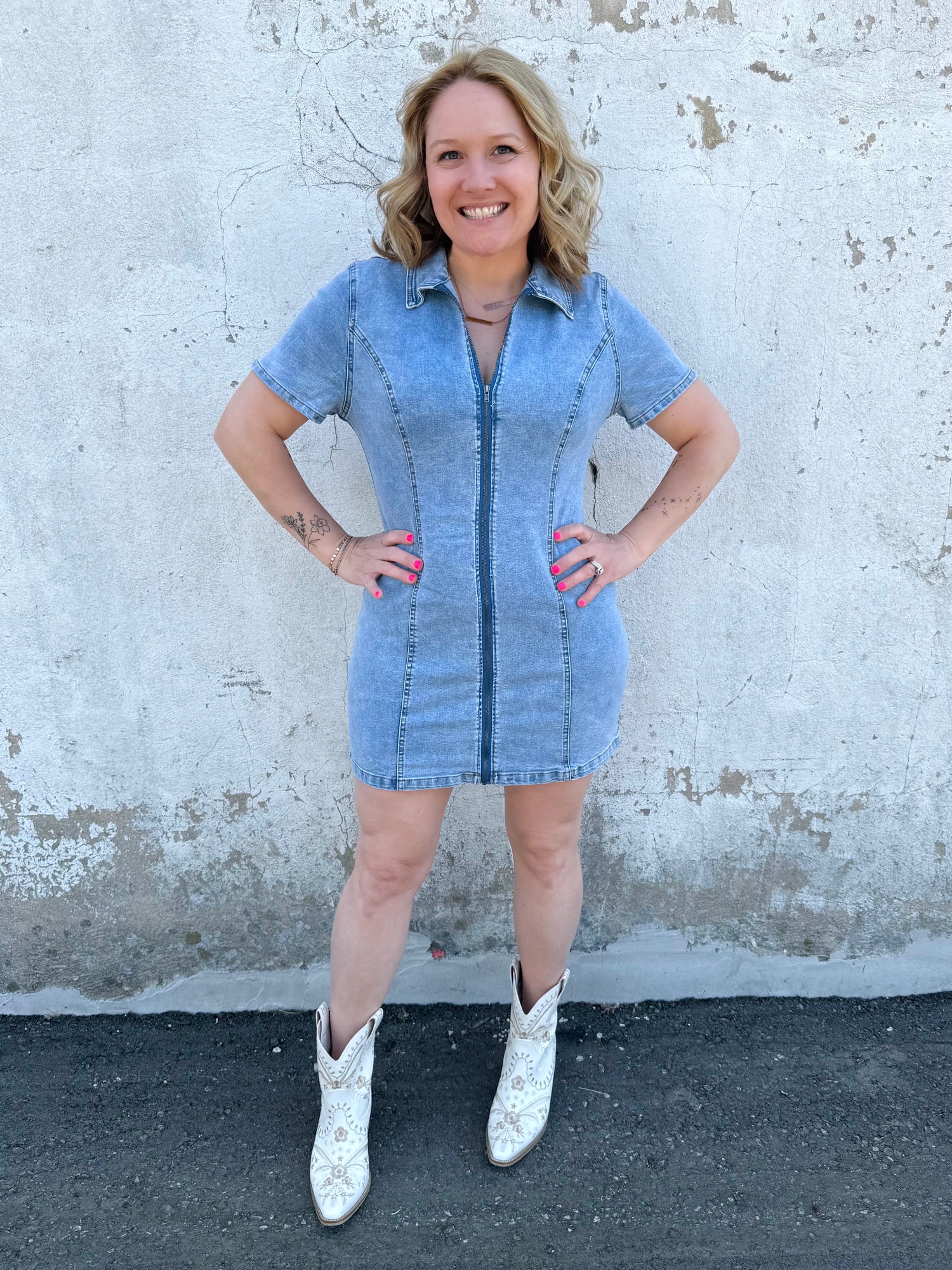 Zipline Denim Day Dress {XS-XL]
