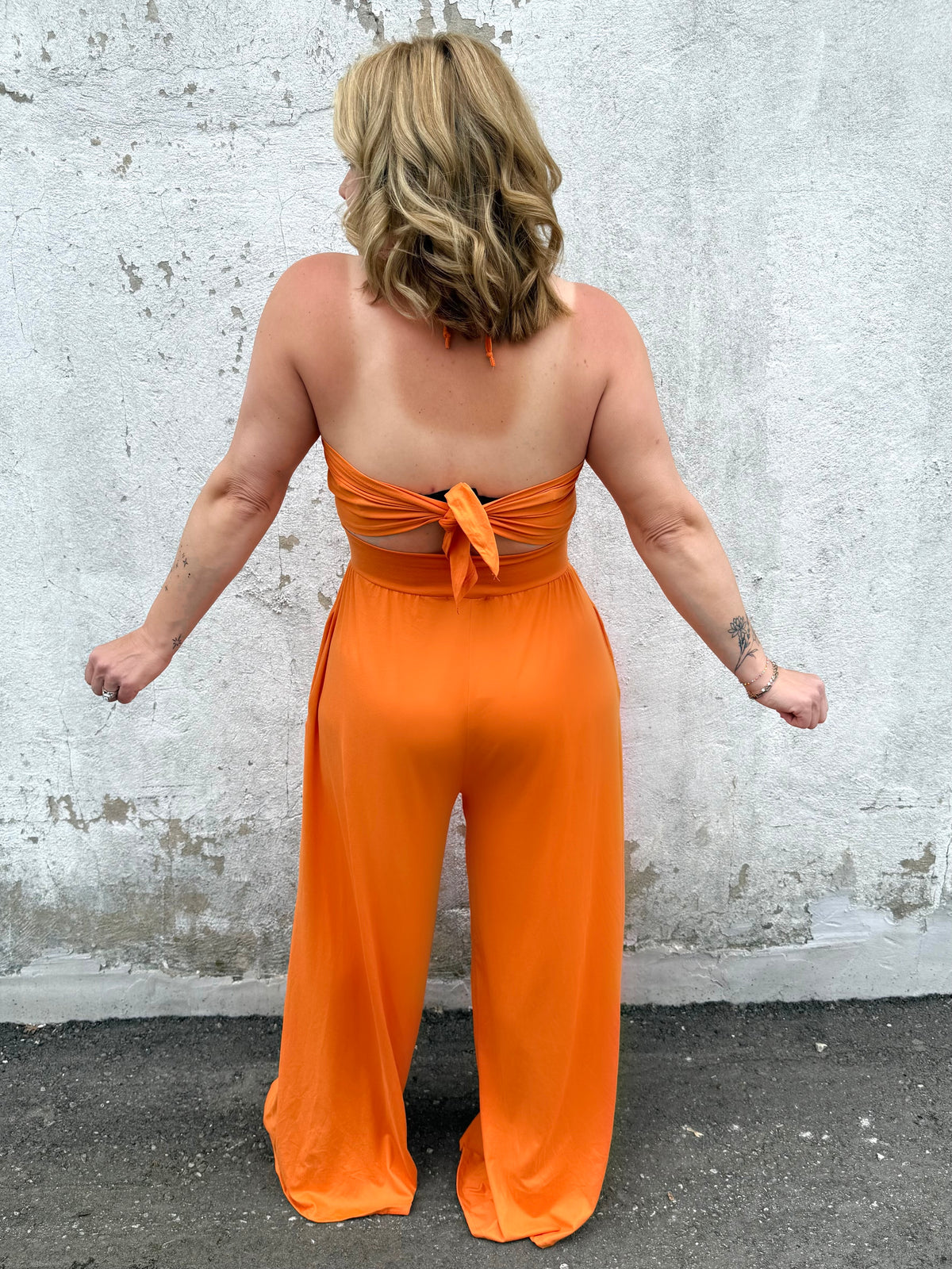 Top Tier Jumpsuit in Orange {S-3X} - KaraMarie