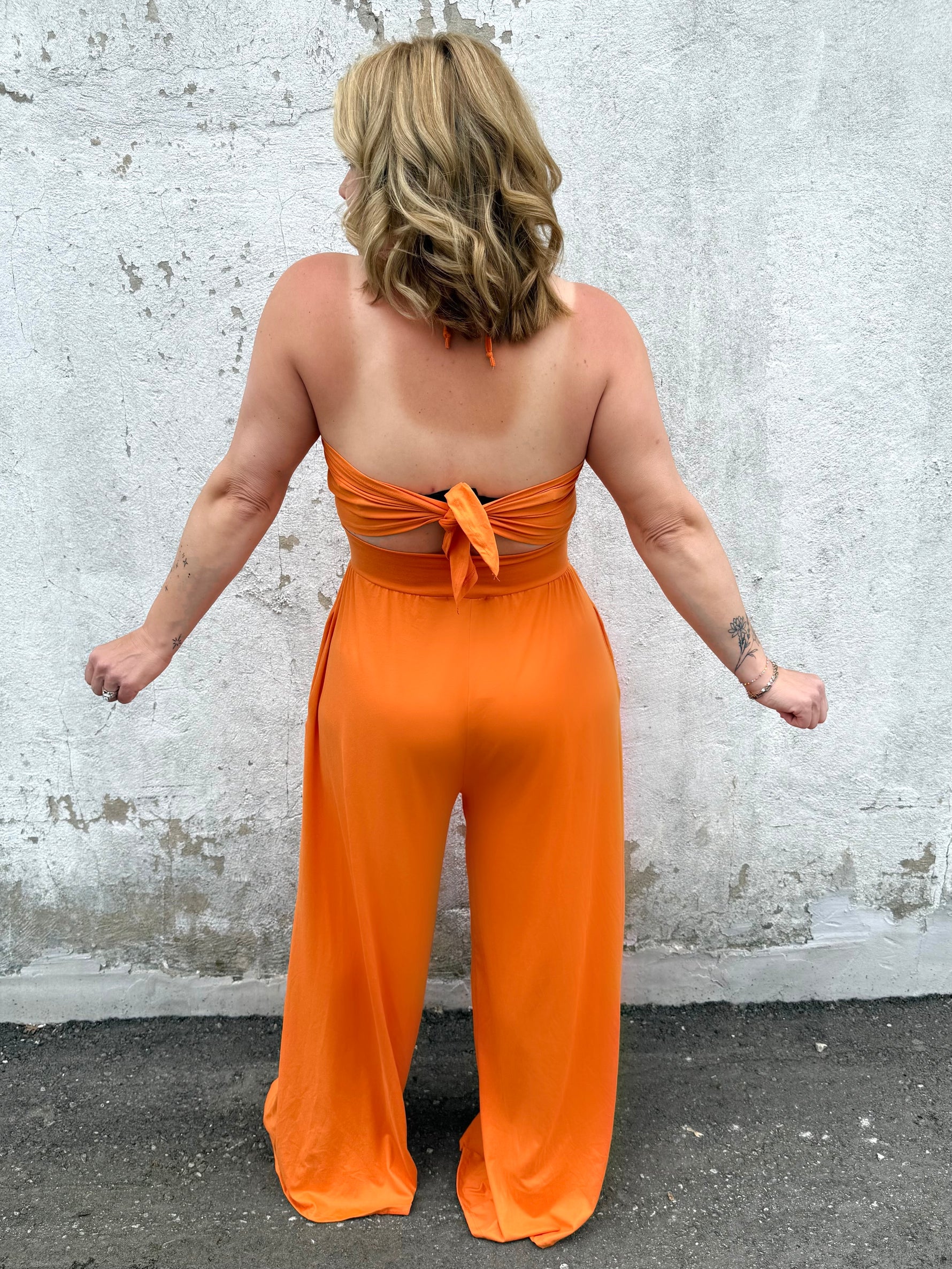 Top Tier Jumpsuit in Orange {S-3X} - KaraMarie