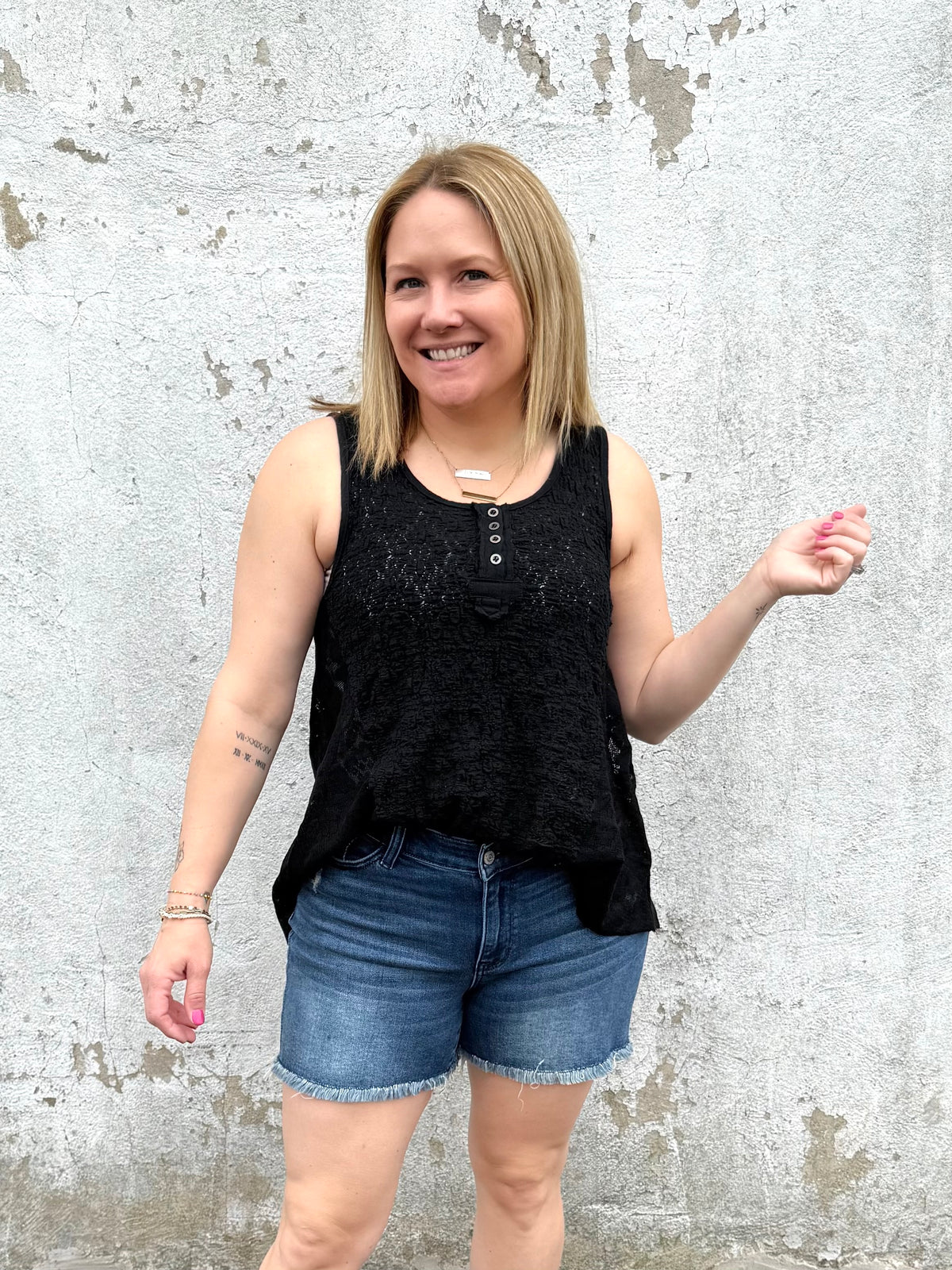Let's Lace Sleeveless Top in Black {S-L} - KaraMarie