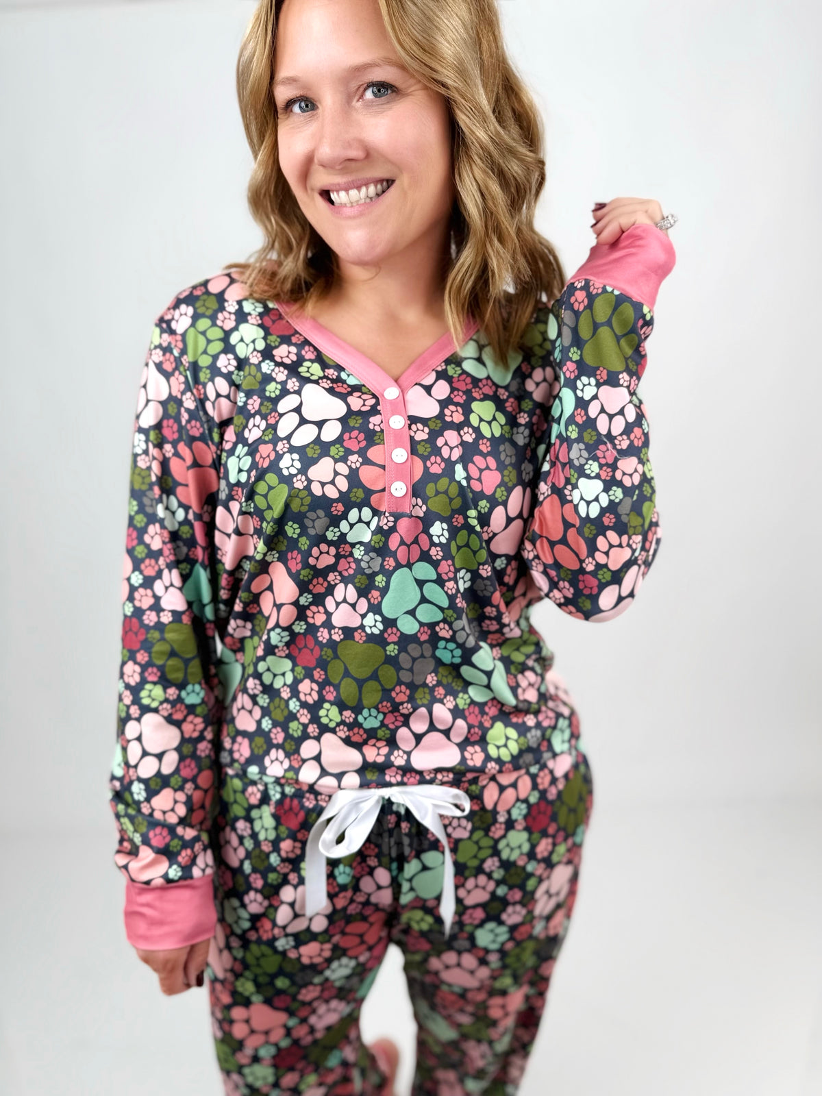 Pajama Set - Long Sleeve Jogger - Paw Prints {XS-3X}