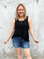 Let's Lace Sleeveless Top in Black {S-L} - KaraMarie