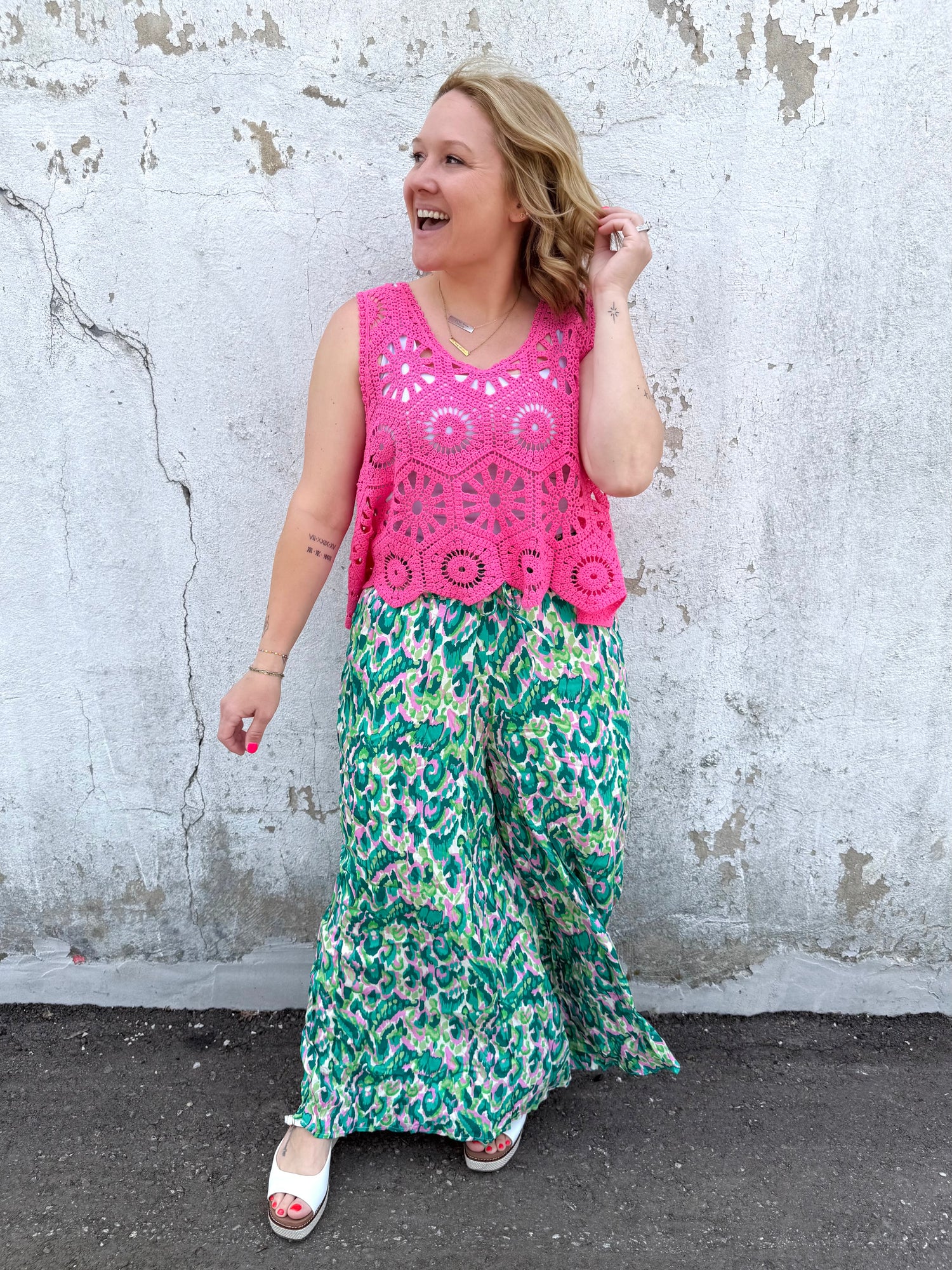 Easy Breeze Crochet Tank Top in Pink (OS) - KaraMarie