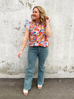 Garden Party Ruffle Sleeve Top in Orchid {S-L} - KaraMarie
