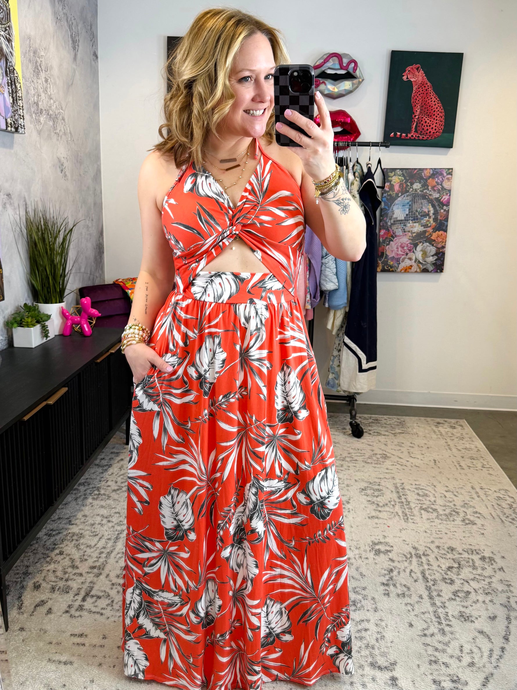 I'm Coming For You Dress In Coral {S-3X} - KaraMarie