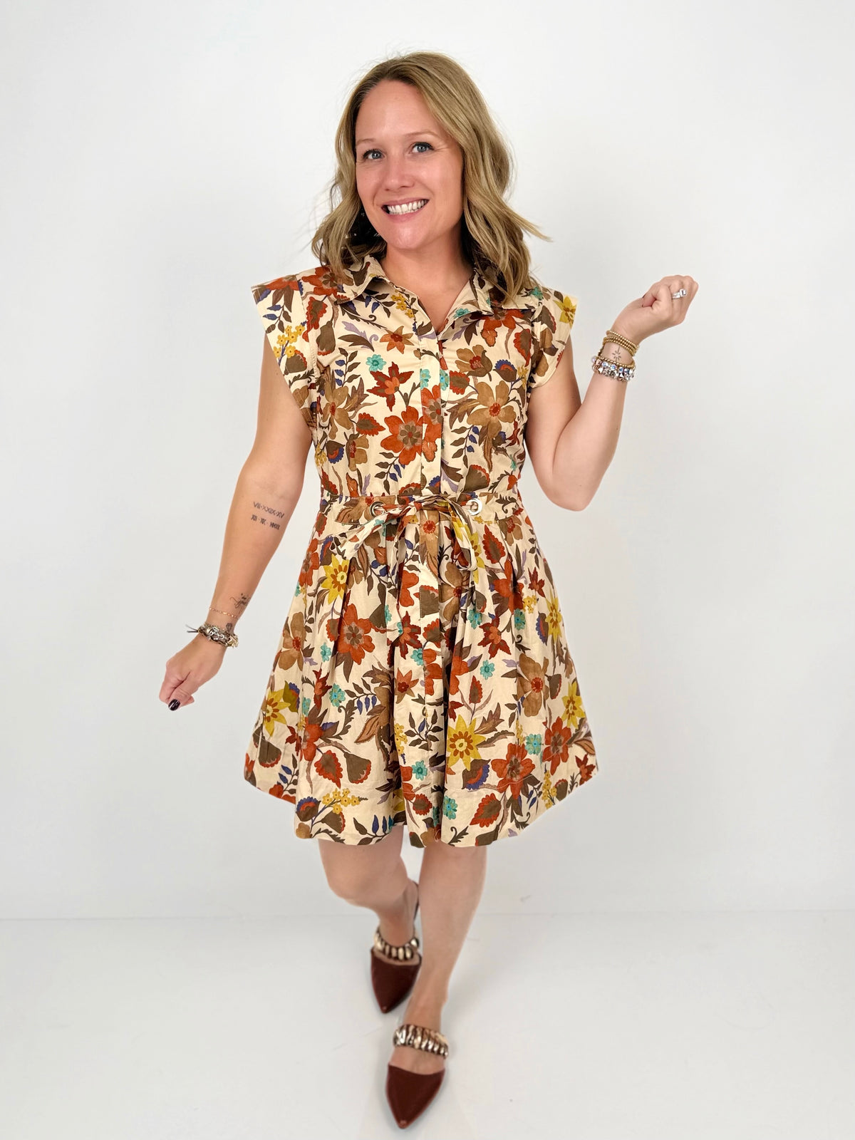 Fall Floral Mini Dress {S-L} - KaraMarie