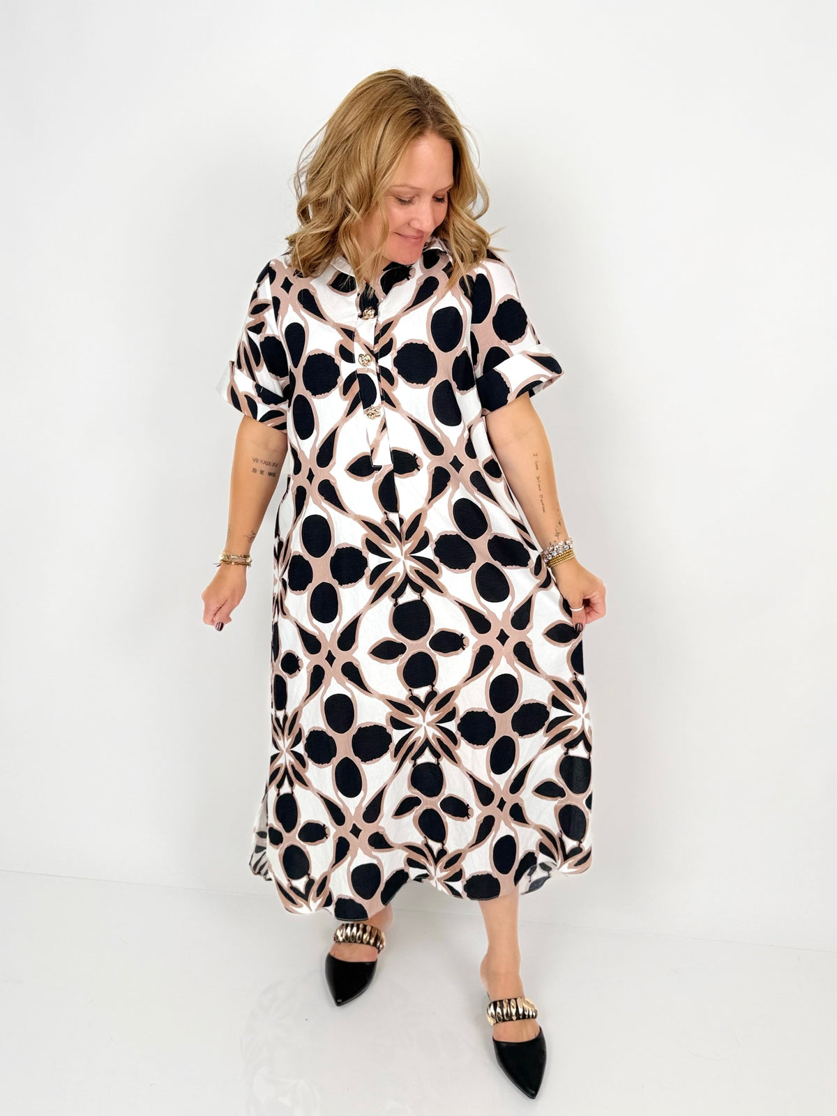 Modern Mosaic Shirt Dress {S-2X} - KaraMarie