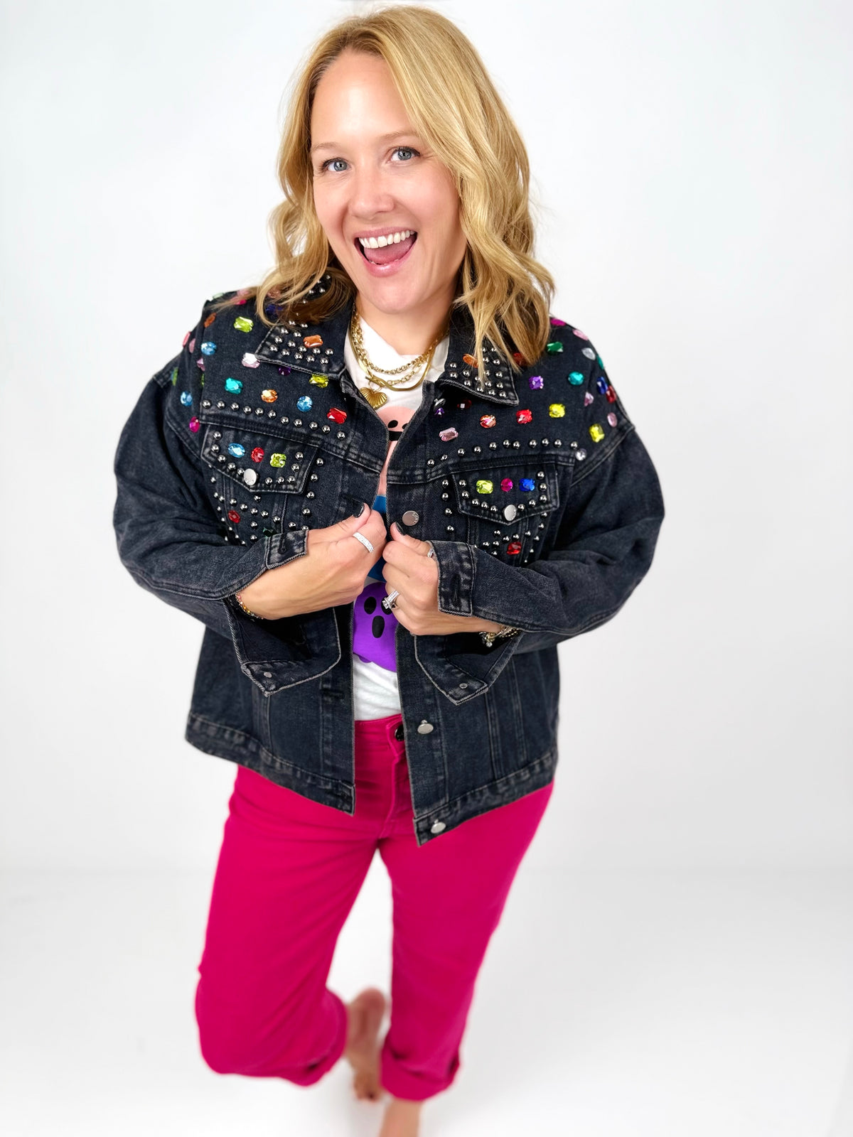 Radiant Studded Denim Jacket {S/M-M/L}
