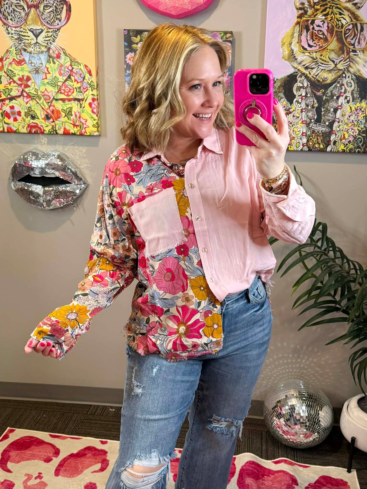 Vintage Bloom Button-Up Top {S-XL} - KaraMarie