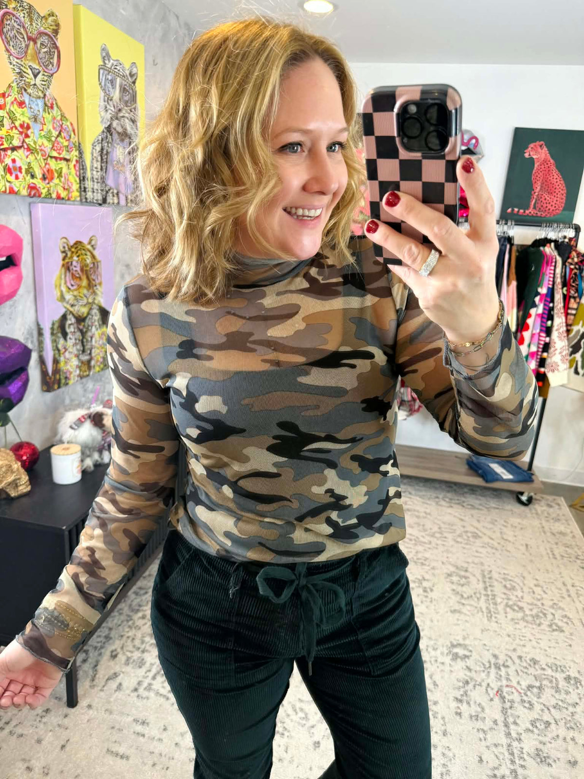 Camo Crush Mesh Top {S-3X} - KaraMarie