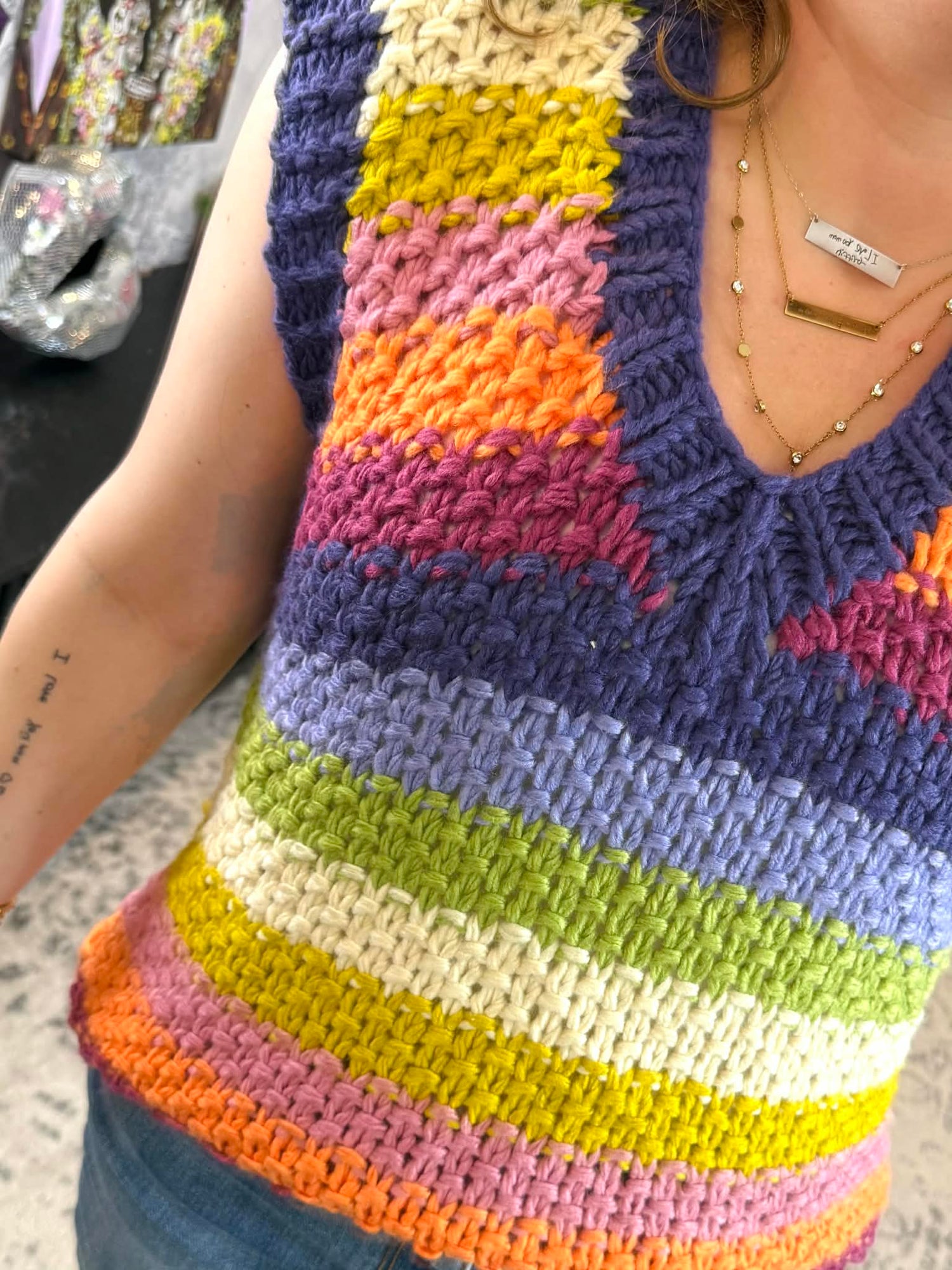 Blakeley Charlotte Sweater Vest - Purple Rainbow {XS-PLUS} - KaraMarie