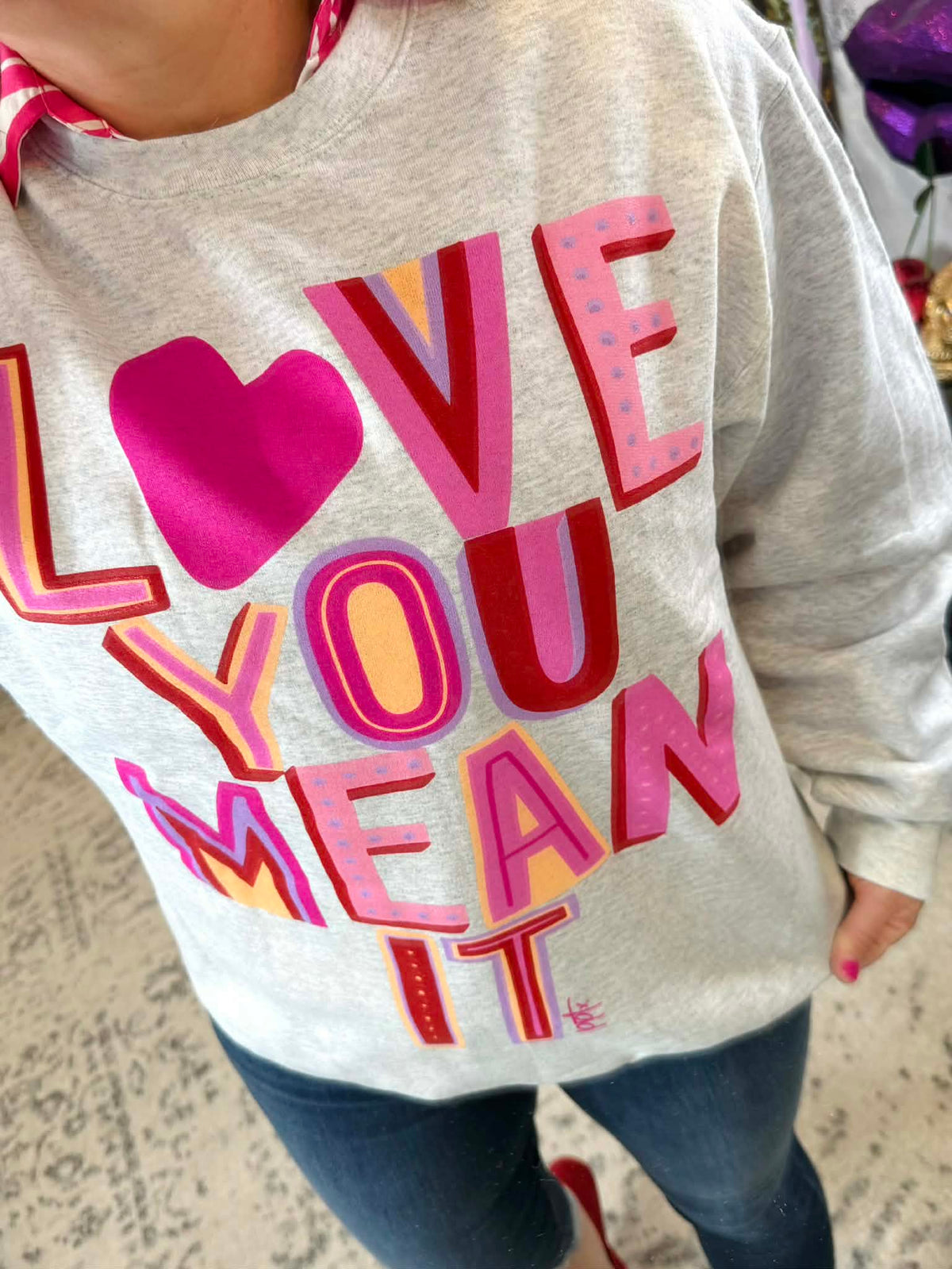 Love You Mean It Sweatshirt {S-3X} - KaraMarie