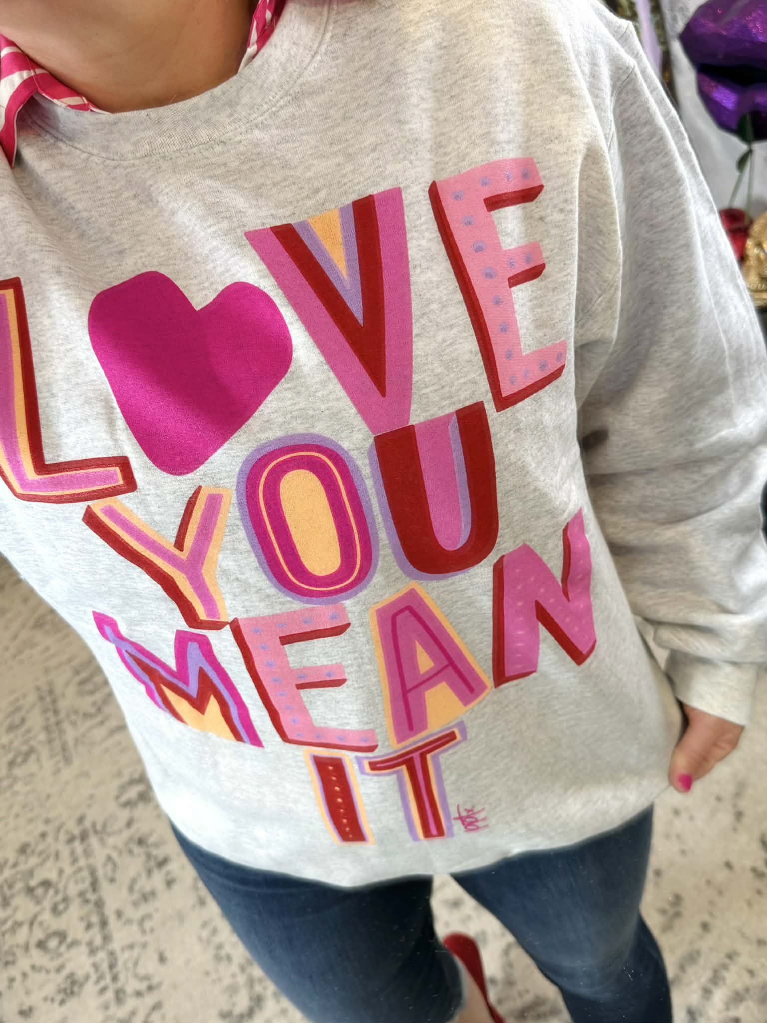 Love You Mean It Sweatshirt {S-3X} - KaraMarie