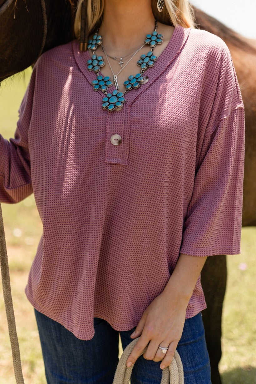 Essential Waffle V-Neck Top - Multiple Colors! {S-3X} - KaraMarie