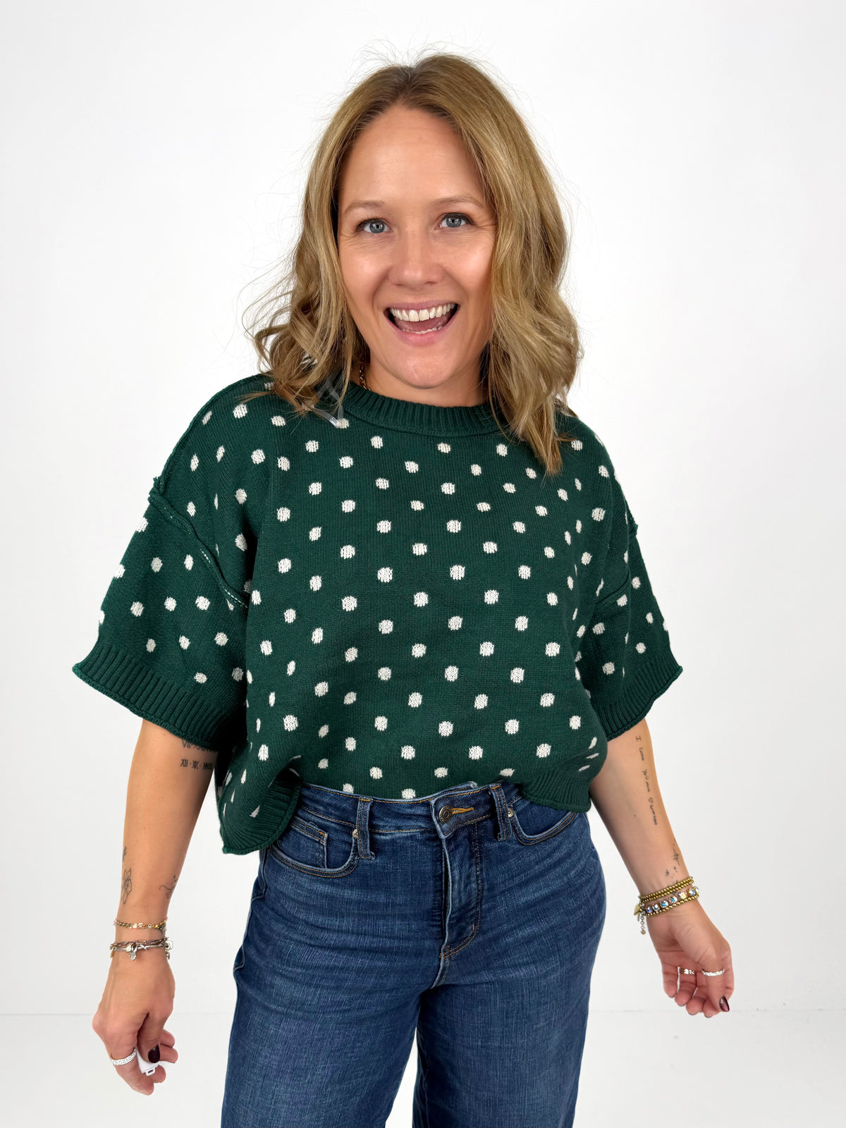 Polka Pop Sweater Top - {S-2X}