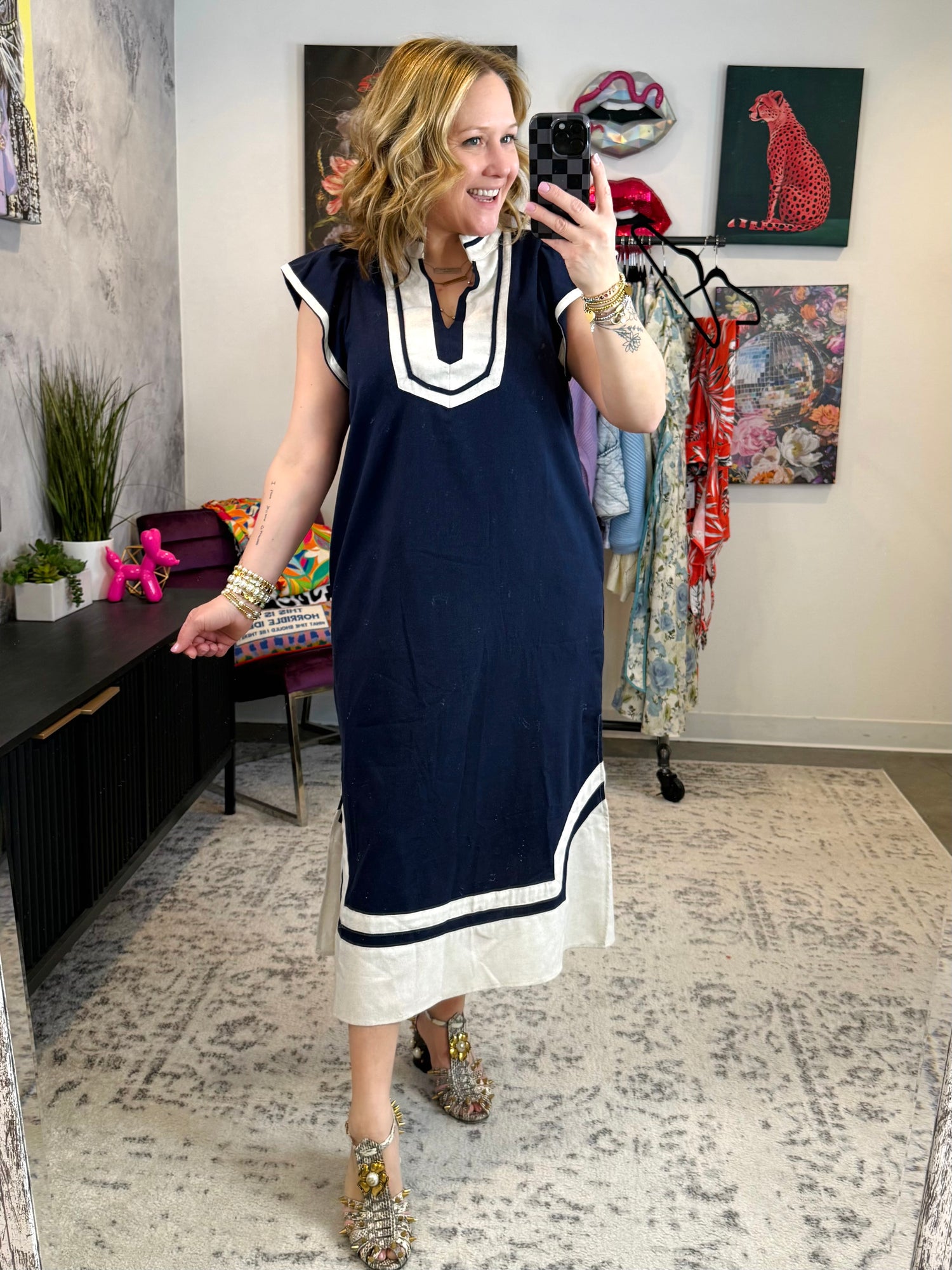 Framed Ease Linen Dress {S-L} - KaraMarie