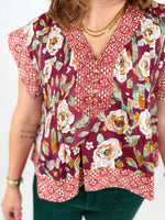 Quilted Bloom Blouse {M-L} - KaraMarie