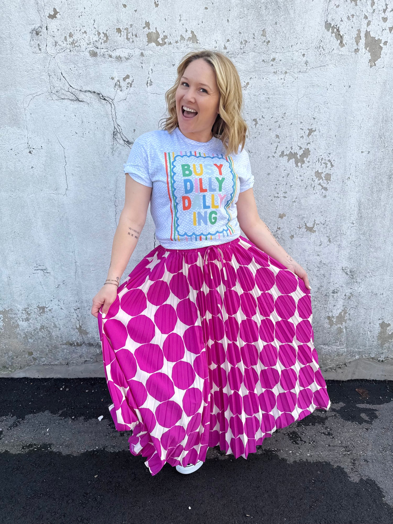 Magenta Marvel Pleated Skirt {S-L}