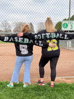 CUSTOM ORDER :: Oversized Baseball/Softball Sweatshirt - KaraMarie