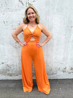 Top Tier Jumpsuit in Orange {S-3X} - KaraMarie