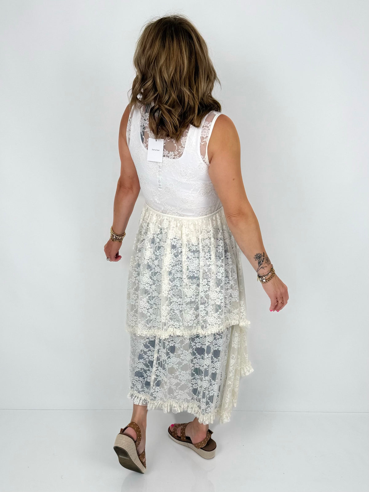Timeless Lace Sheer Layered Dress {S-3X} - KaraMarie
