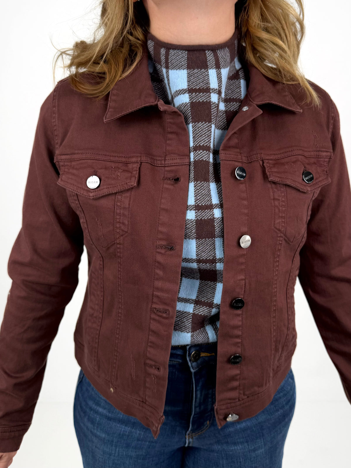 A Cut Above Denim Jacket in Chocolate Brown {S-3X}