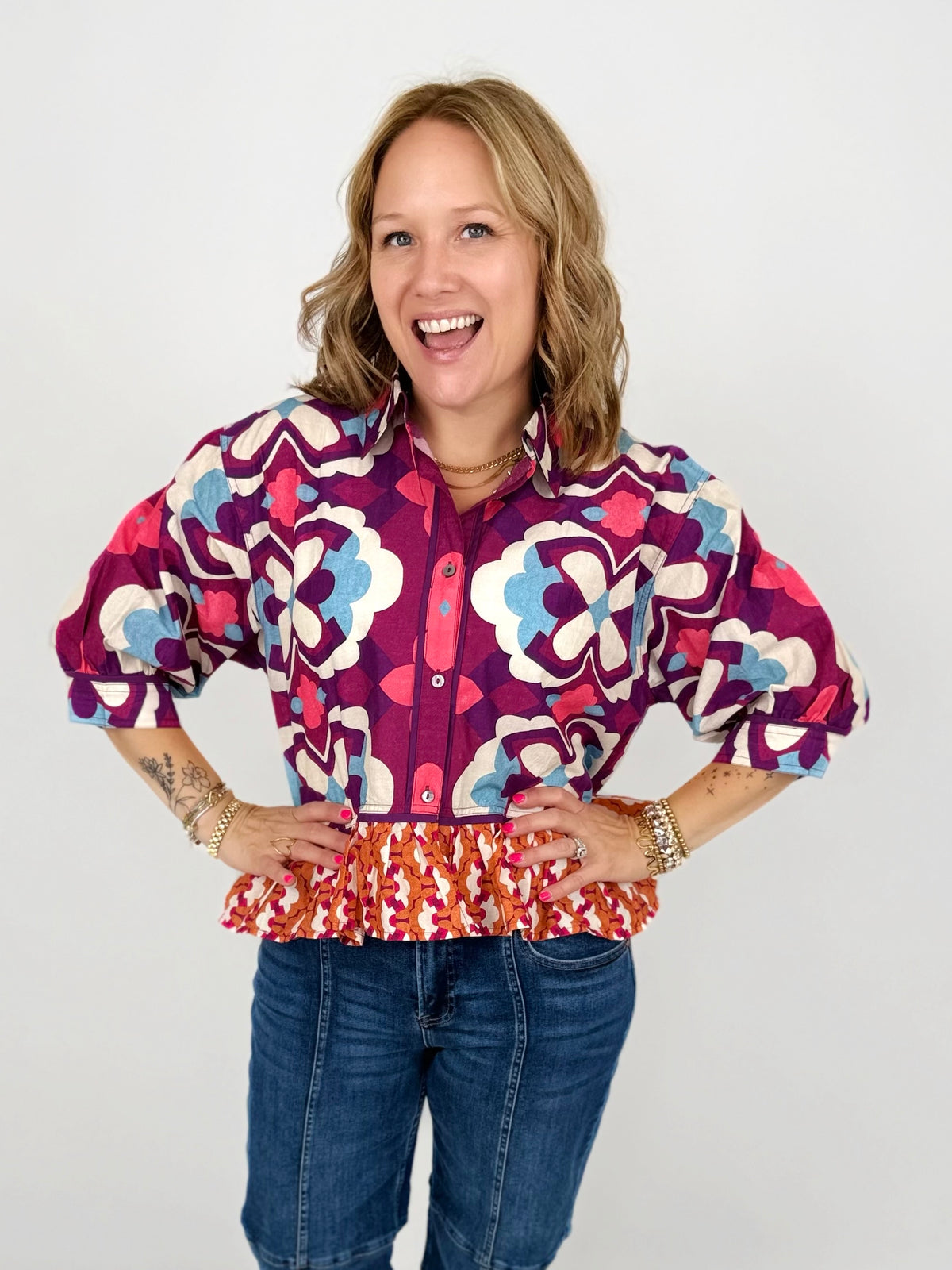 Petal Press Blouse {S-L} - KaraMarie