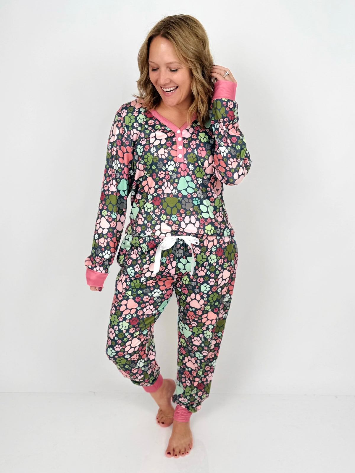 Pajama Set - Long Sleeve Jogger - Paw Prints {XS-3X}