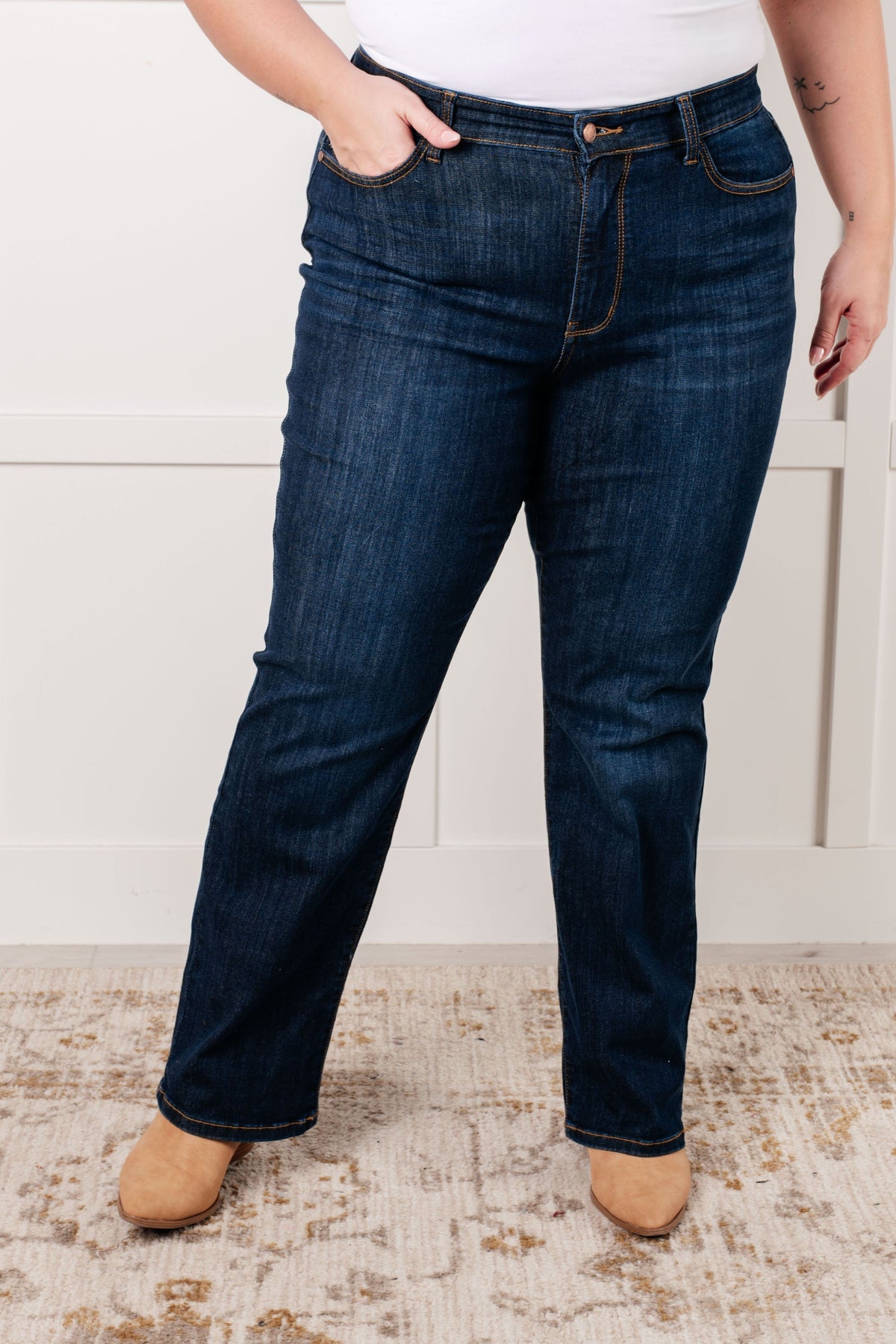 Alaina High Rise Classic Straight Jeans - KaraMarie