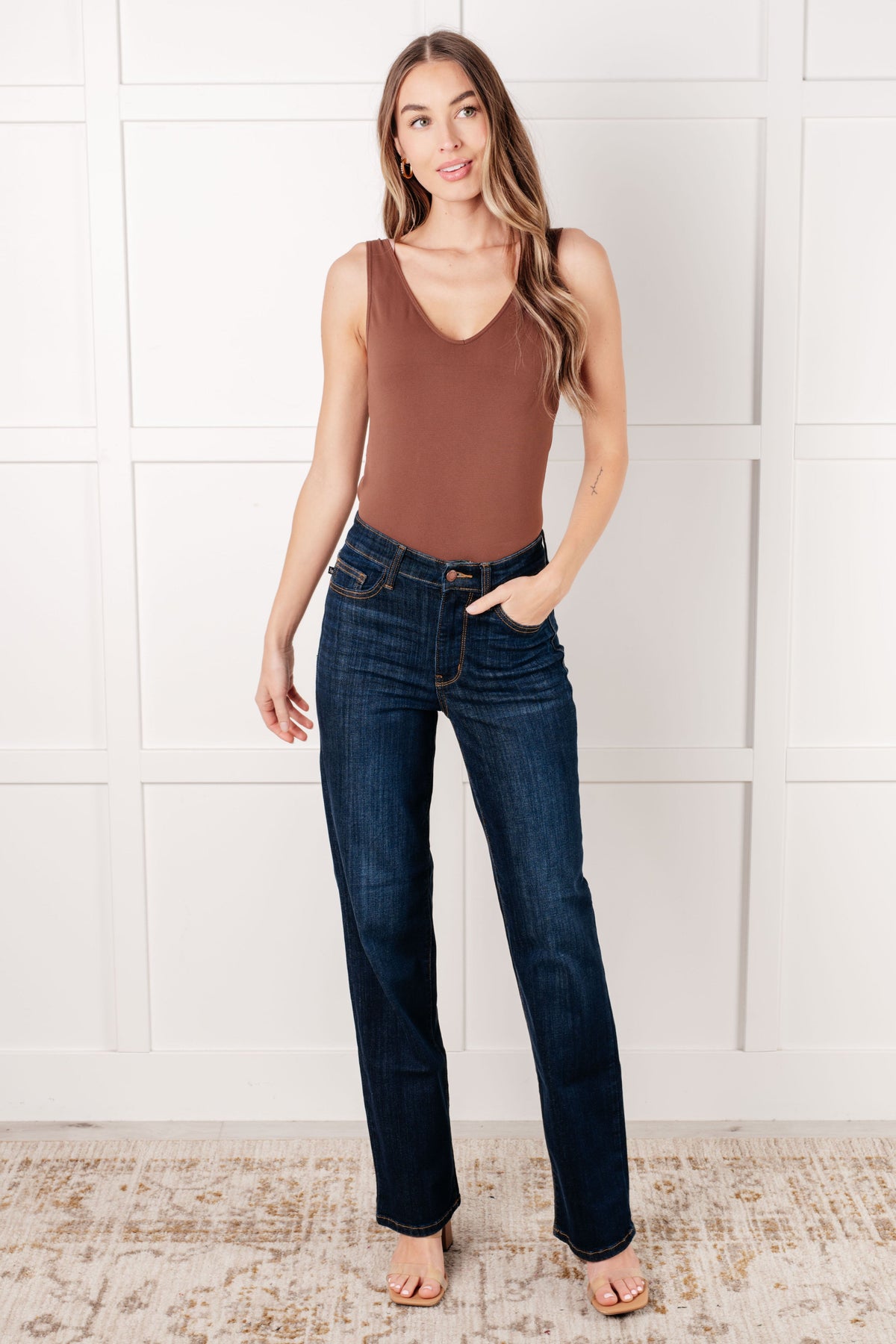 Alaina High Rise Classic Straight Jeans - KaraMarie