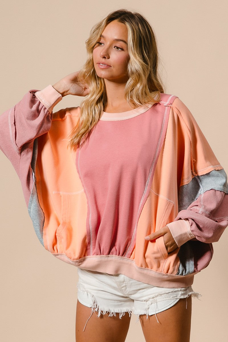 Color Mingle Pullover in Mauve