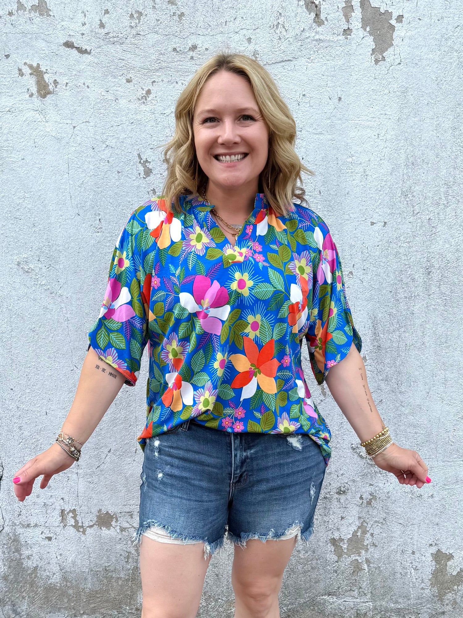 Breeze Blouse - Royal Blue {S-3X} - KaraMarie