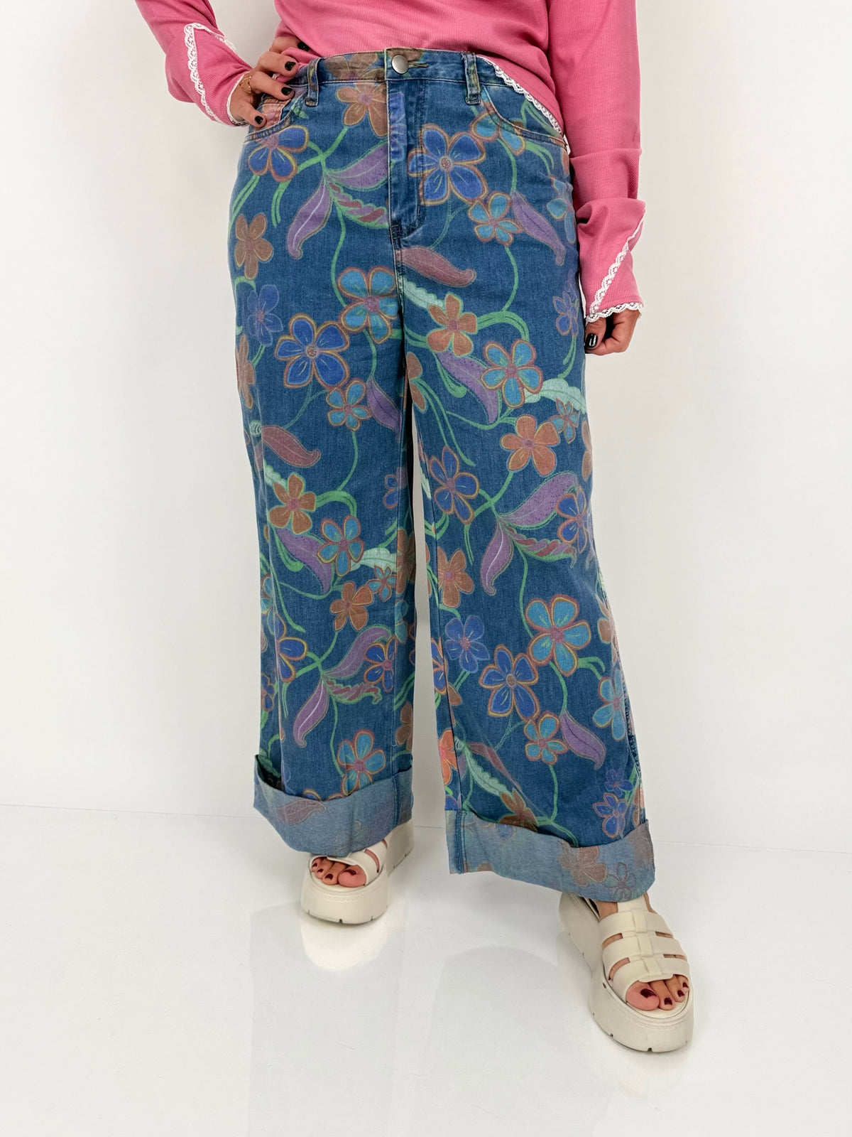 Botanical Burst Wide-Leg Pants {S-L}