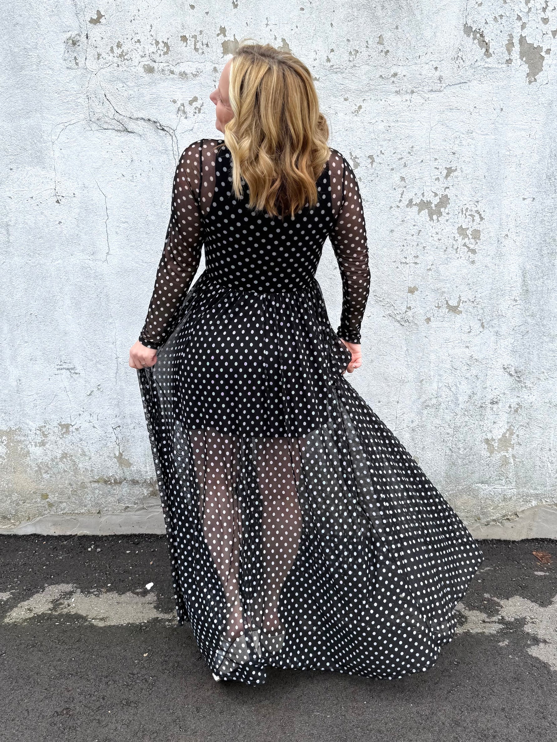 Dot Allure Mesh Dress {S-XL} - KaraMarie