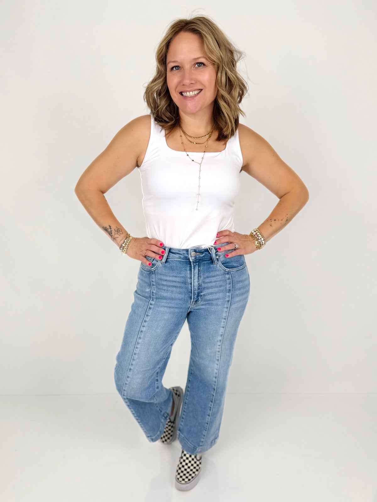 Risen Easy Blue Wide Crop Jeans {1-3X} - KaraMarie