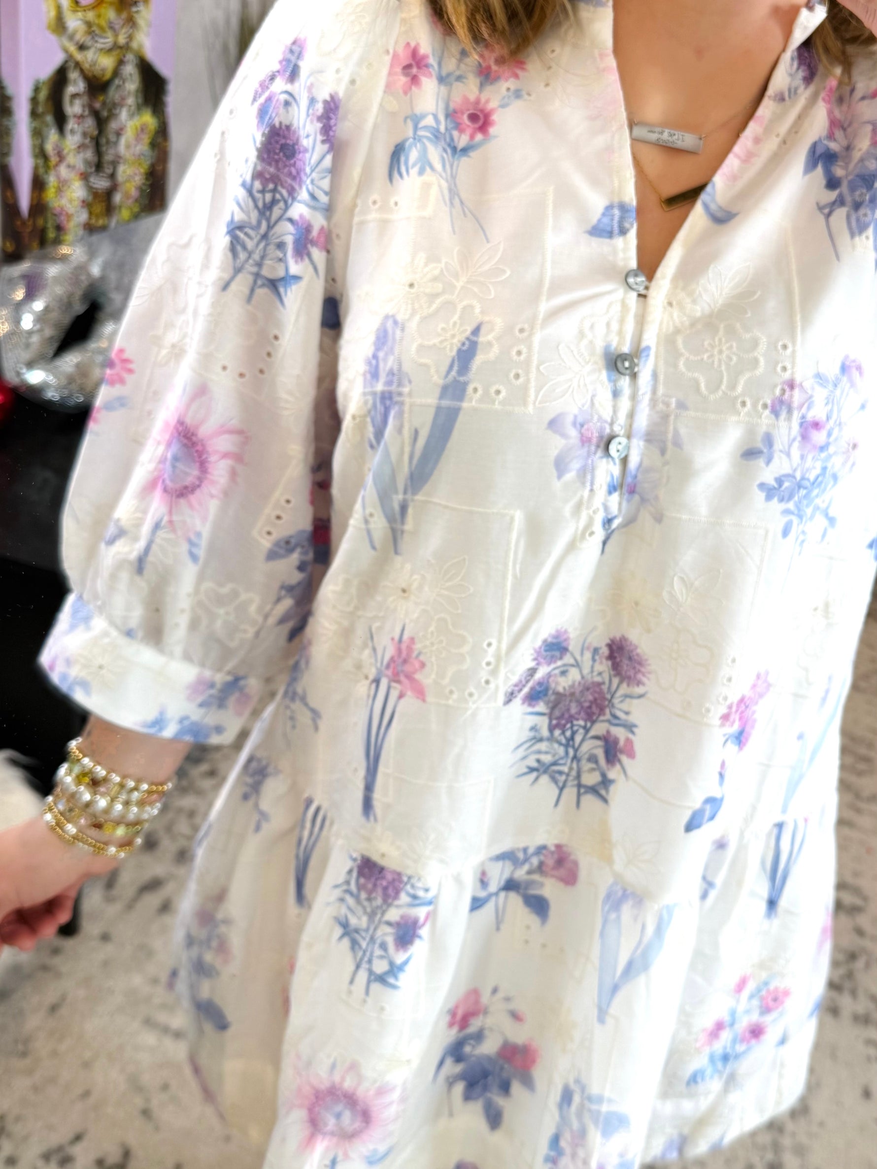 Wildflower Eyelet Mini Dress {S-L} - KaraMarie