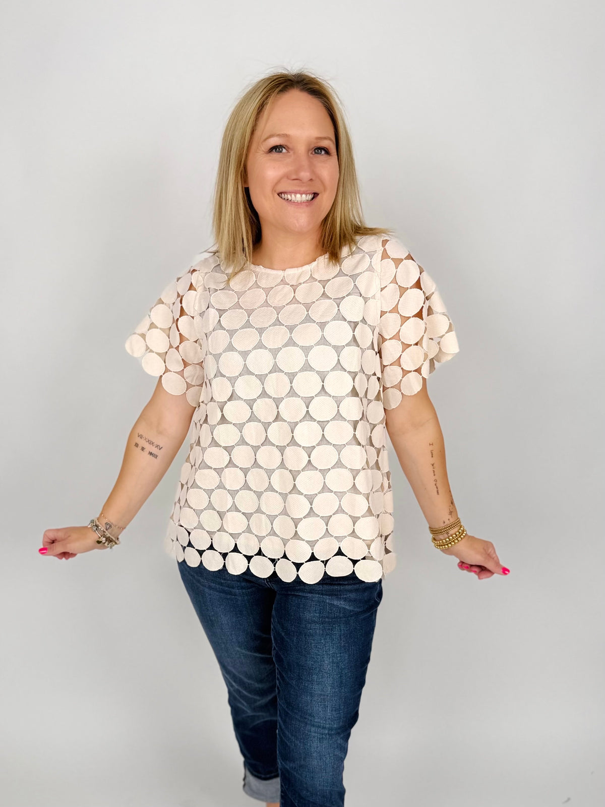 Delicate Dots Blouse - Natural {S-L}